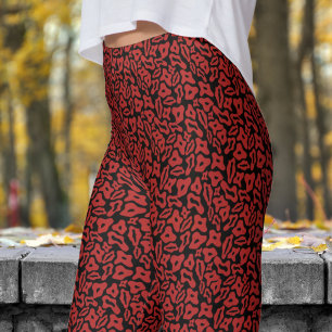 Leggings Patrón rojo y negro de moda