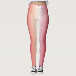 Leggings Patrón Romántico De Rayas Rosadas Y Blancas