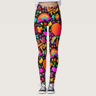 Leggings Patrón romántico neón