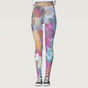 Leggings Patrón rosa amarillo azul de camo digital