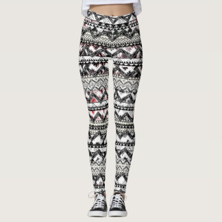 Leggings Patrón Rosa azteca floral rosa púrpura