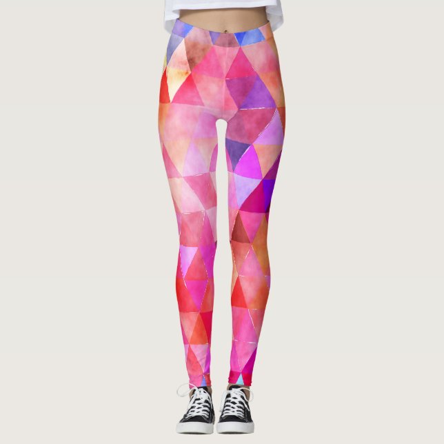 Leggings Patrón rosa brillante multicolor (Anverso)