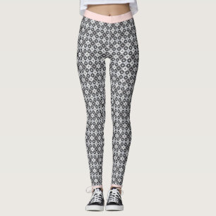 Leggings Patrón rosa, gris y blanco