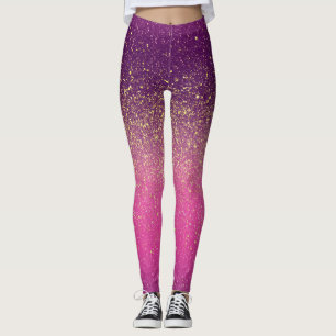 Leggings Patrón rosa ombre brillante