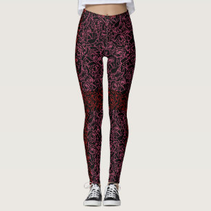 Leggings patrón Rosa.r.dpnk.02b BG negro