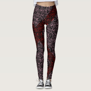 Leggings patrón Rosa.r.pnk.01b BG negro