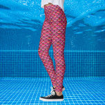 Leggings Patrón rosado de escalas<br><div class="desc">Patrón de escalas repetitivas en rosa coral,  también disponible en verde y morado. Usa solo por diversión o hace un gran disfraz de sirena.</div>