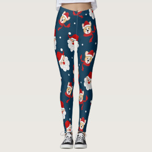 Leggings Patrón Santa Claus y Corgi