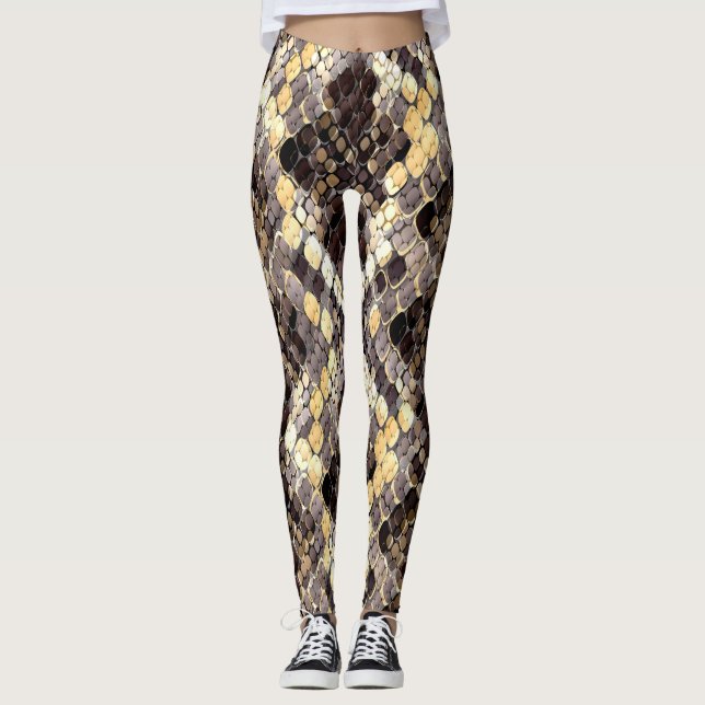 Leggings Patrón Seamless de acuarela de piel silvestre (Anverso)