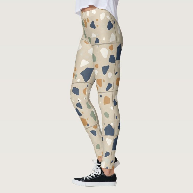 Leggings Patrón silenciado de Terrazzo (Izquierda)