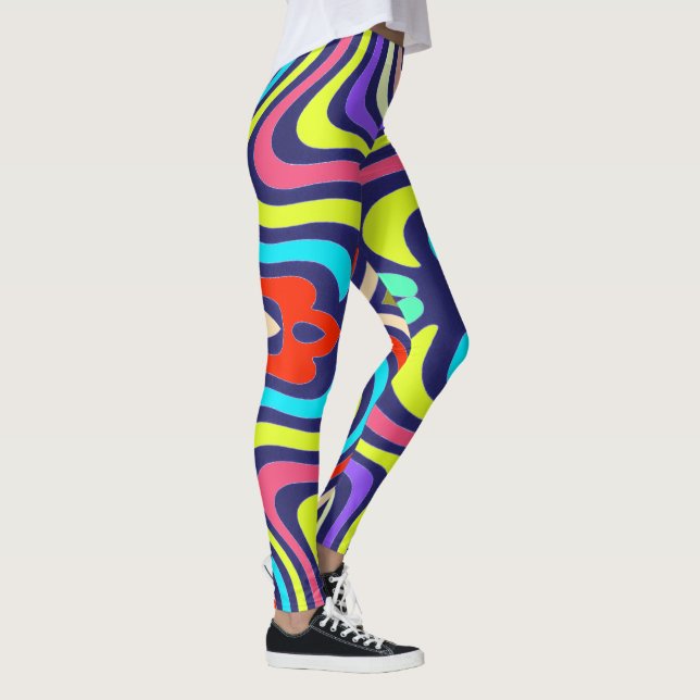 Leggings Patrón simétrico de ondas vibrantes (Derecha)