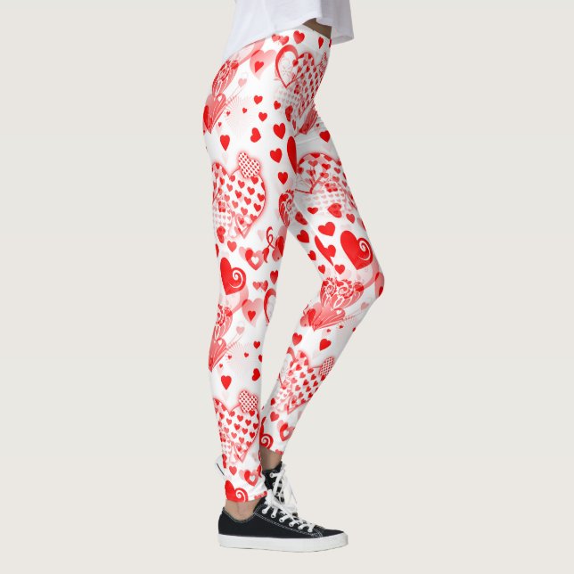 Leggings Patrón sin fisuras de Hearts Tattoo + tus ideas (Derecha)
