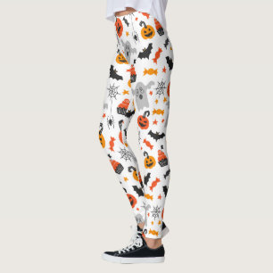 Leggings Patrón sin fisuras de los símbolos de Halloween
