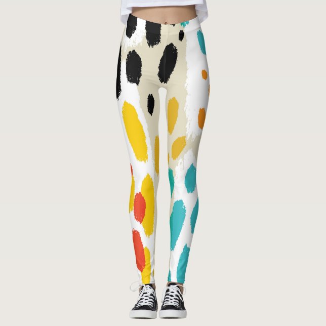 Leggings Patrón sin foco de la impresión de animales (Anverso)