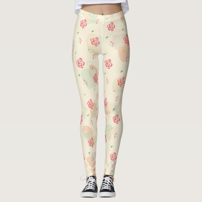 Leggings Patrón sin foco de primavera (Anverso)