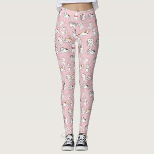 Leggings Patrón sin foco lindo Personalizado Kawaii gatos
