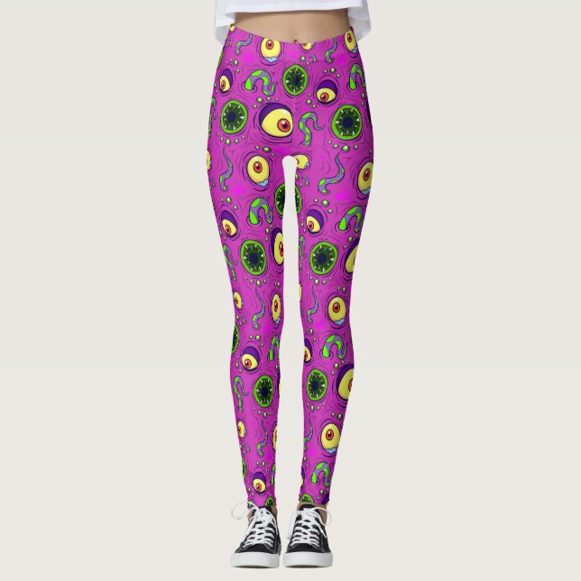 Leggings Patrón sin foco monstrual de hambre (Anverso)