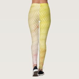 Leggings Patrón sin inconvenientes de las líneas de hojas v