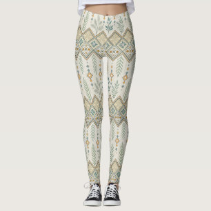 Leggings Patrón sin inconvenientes del arte folclórico geom