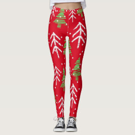 Leggings Patrón sin problemas con árboles de Navidad estili