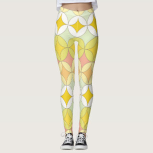 Leggings Patrón sin problemas de estilo retro disco