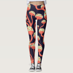 Leggings Patrón sin problemas de hongos de gráficos de vint