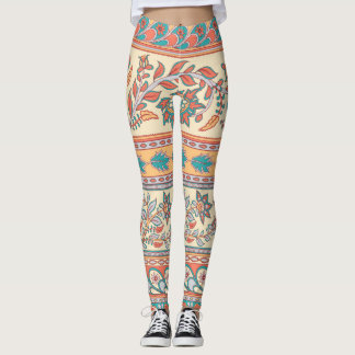 Leggings Patrón sin problemas de las fronteras florales ind