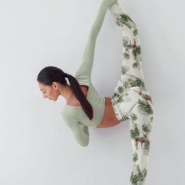 Leggings Patrón sin problemas del bosque acuático