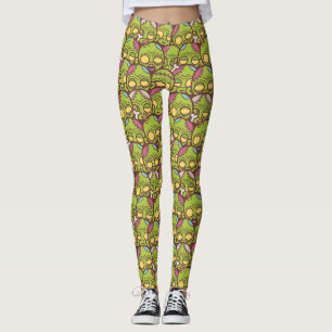 Leggings Patrón sin soldadura de cabeza zombi