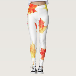 Leggings Patrón sin soldadura de hoja de arce