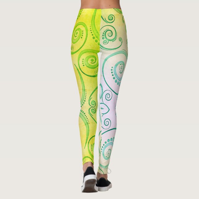 Leggings Patrón sin soldadura de hoja de arce (Reverso)