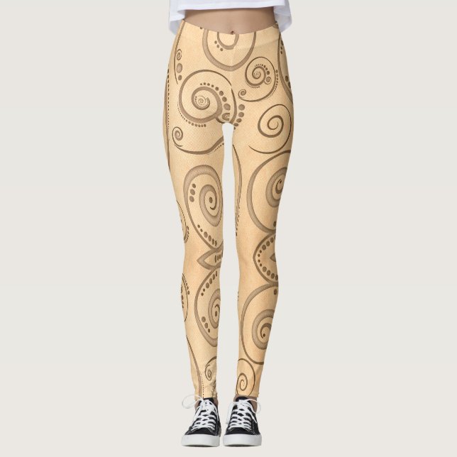Leggings Patrón sin soldadura de hoja de arce (Anverso)