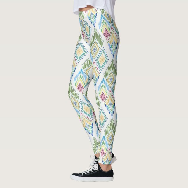 Leggings Patrón sin soldadura de Ikat Floral (Izquierda)