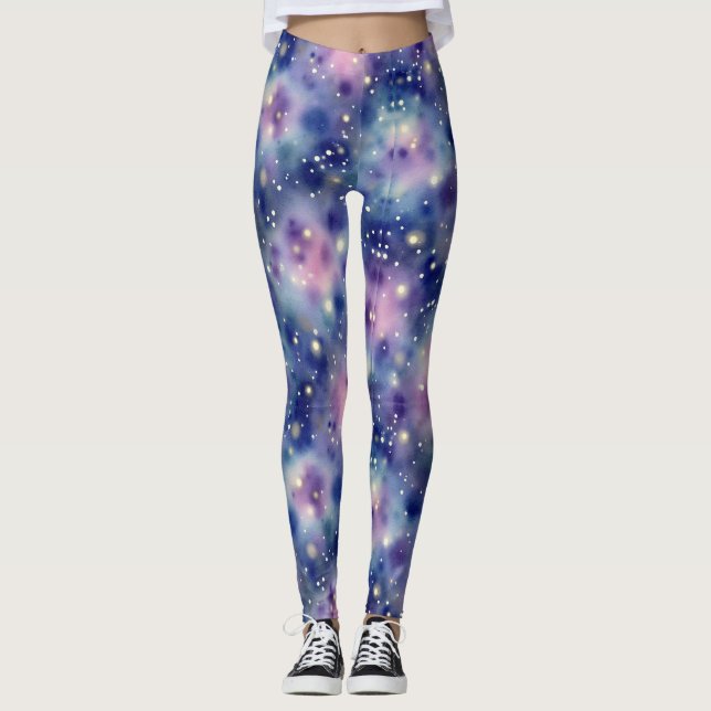 Leggings Patrón sin soldadura de polvo cósmico (Anverso)