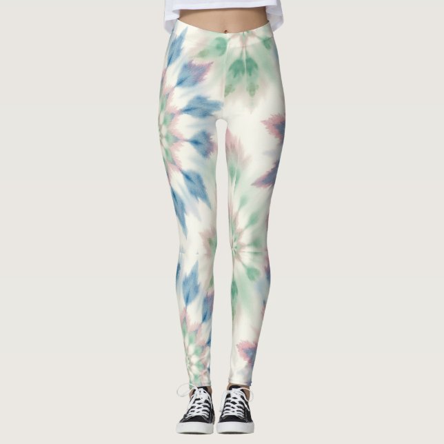 Leggings Patrón sin soldadura del efecto de tinte de los la (Anverso)