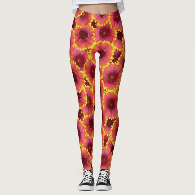 Leggings Patrón sin soldadura Gaillardia (Anverso)