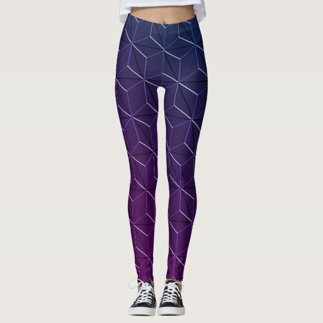 Leggings Patrón sin soldadura geométrica estilo Miami (Anverso)