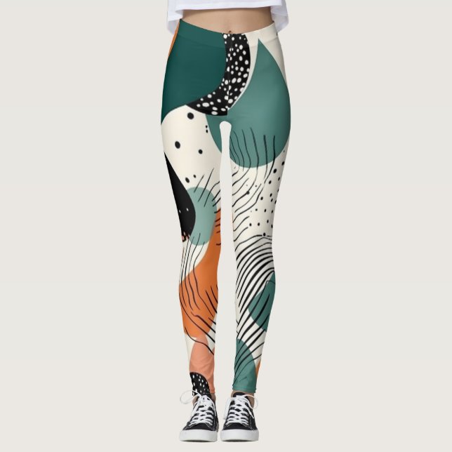 Leggings Patrón sin soldadura mínimo abstracto - Geométrico (Anverso)