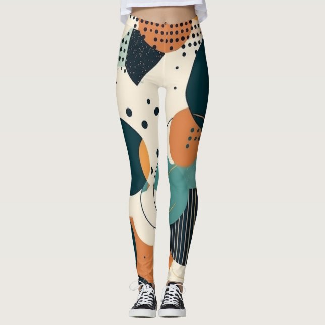 Leggings Patrón sin soldadura mínimo abstracto - Geométrico (Anverso)