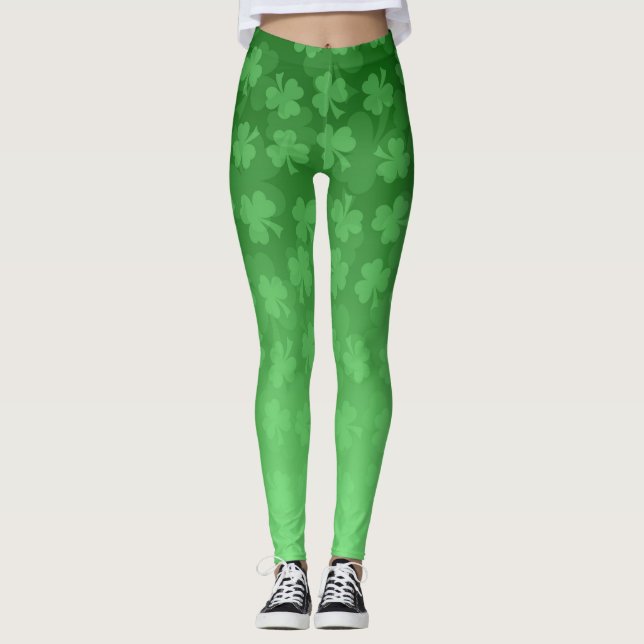 Leggings Patrón sombrío verde del Día de San Patricio (Anverso)