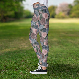 Leggings Patrón suave de peones silenciados con su propia c