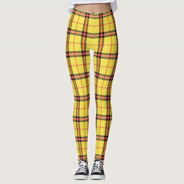 Leggings Patrón Tartán amarillo (Anverso)