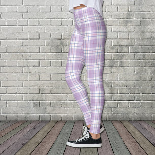 Leggings Patrón Tartán de muelle de lavanda morada