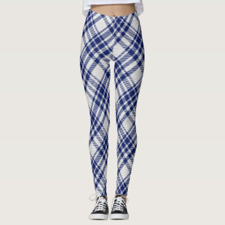 Leggings Patrón tartán de Stewart Real azul y plata