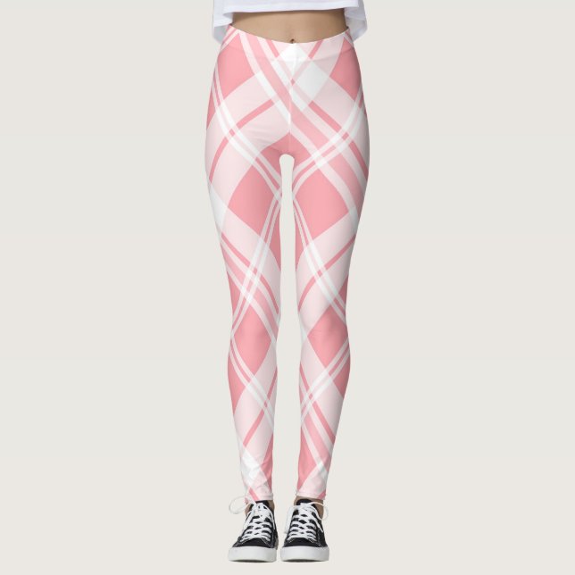 Leggings Patrón Tartán Rosa (Anverso)