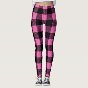 Leggings Patrón Tartán Rosa