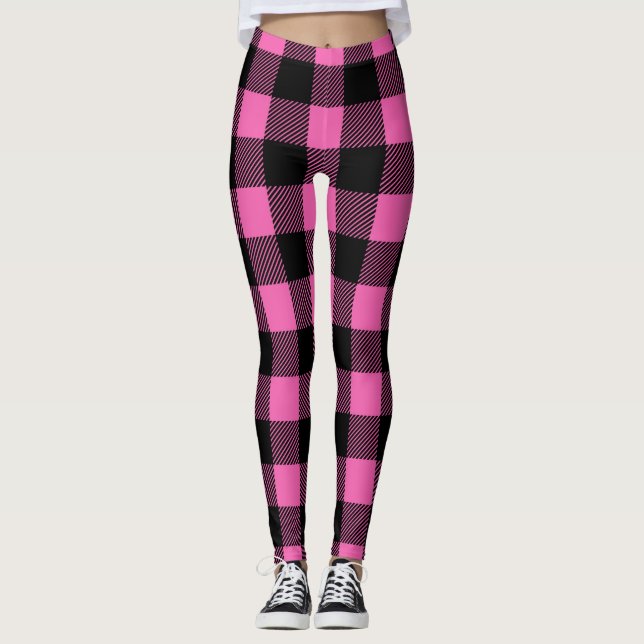 Leggings Patrón Tartán Rosa (Anverso)