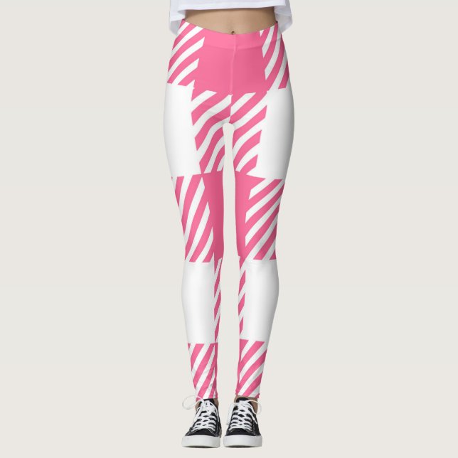 Leggings Patrón Tartán Rosa (Anverso)