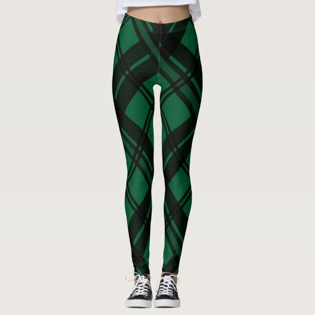 Leggings Patrón Tartán Verde (Anverso)