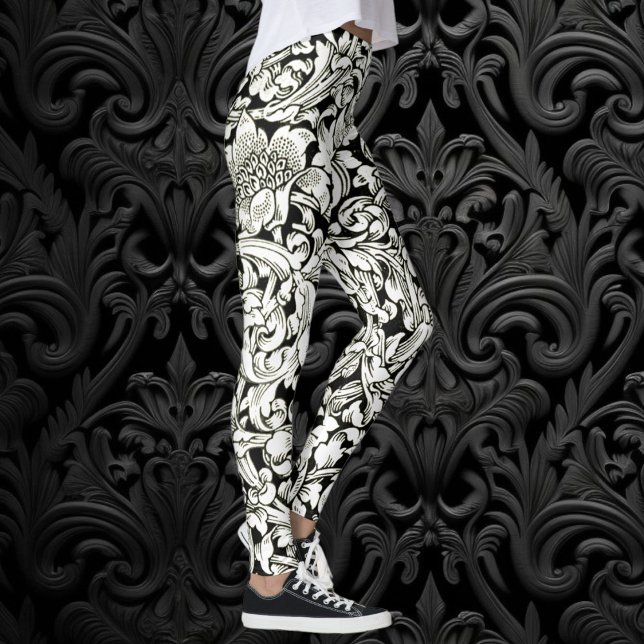 Leggings Patrón textil decorativo de William Morris (Vintage William Morris Decorative Textile Pattern Leggings)